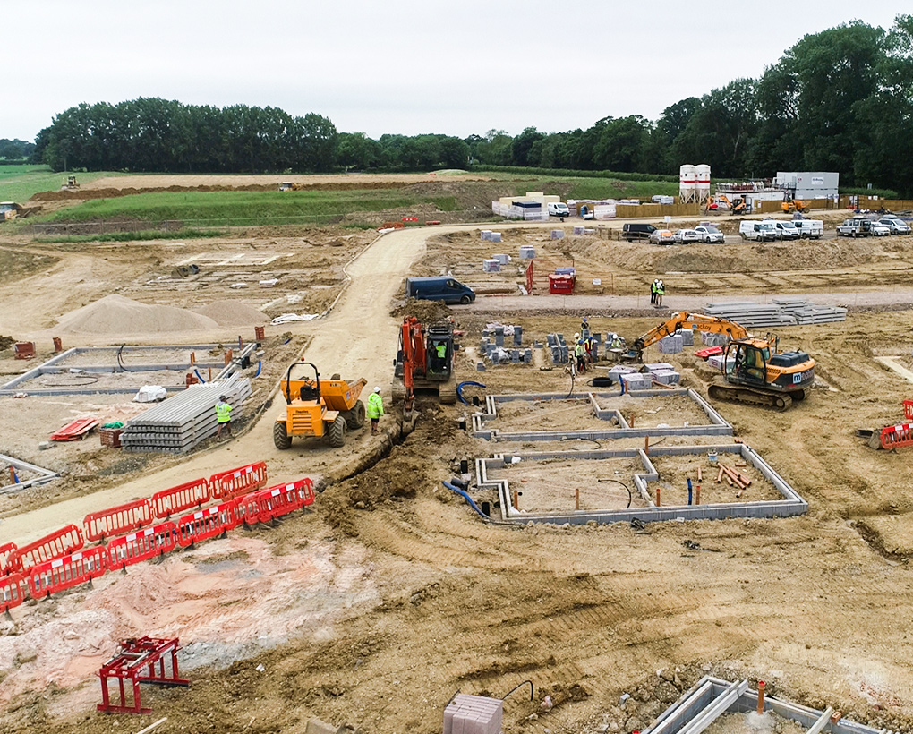 Mackoy Groundworks News Site Overview at Emsworth Project for Bellway