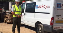 Mackoy Groundworks SHEQ Manager David Bacon next to a Mackoy Van