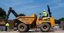 Mackoy Civil Engineering Dumper Driven on Site by Groundworks Operative
