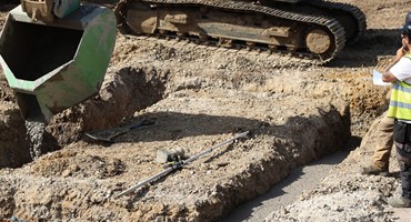 Foundations poured by digger for Mackoy Groundworks supervised by groundworks operatives
