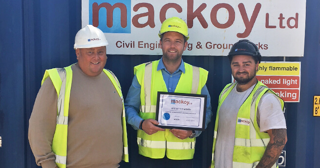 Mackoy Groundworks Awards Handed over on Civil Engineering Site