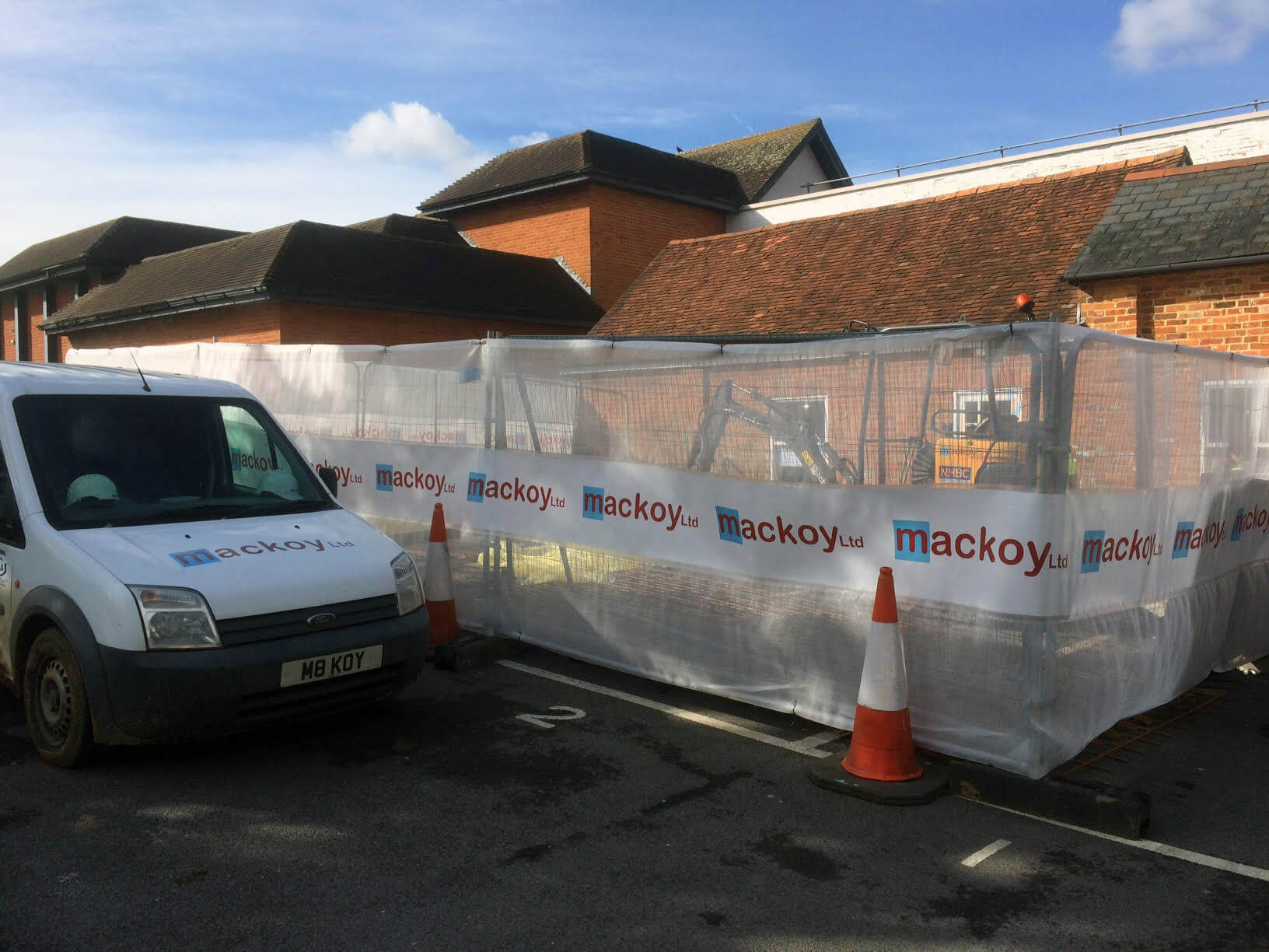 Mackoy Groundworks and Civil Engineering Branded Van and Banner