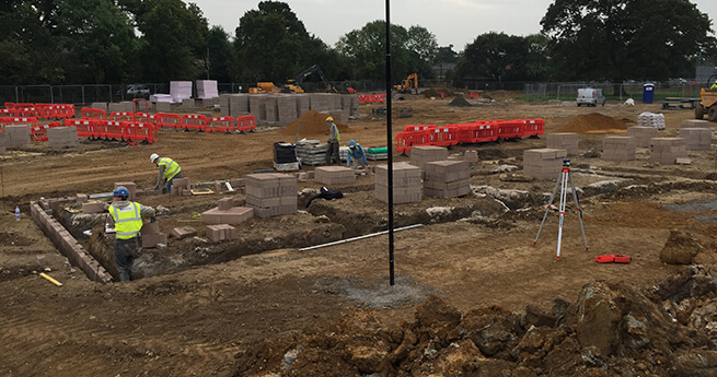 Groundworkers on Site in Poole working on Mackoy Foundations