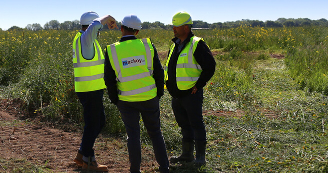 Mackoy Ltd Groundworkers Planning Site Clearance Services on Earthworks Site